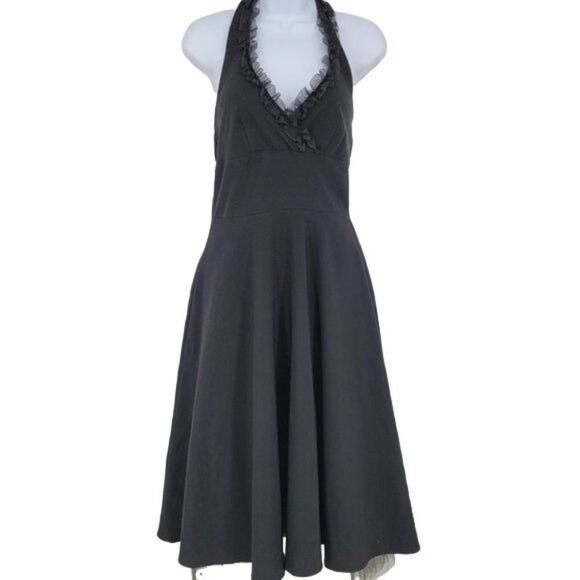 La Belle Vintage Rockabilly Halter Neck Petticoat Flare Dress Size 5/Small - Picture 1 of 7